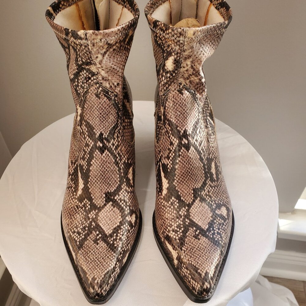 Dolce Vita Shanta booties in a brown snakeskin